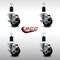 Service Caster 3'' SS Hard Rubber Swivel 1-1/2'' Expanding Stem Caster Set with Brake, 4PK SCC-SSEX20S314-HRS-TLB-112-4 - alternate 2